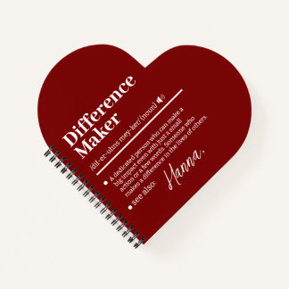 Custom Difference Maker, Mentor Appreciation Gift Notebook