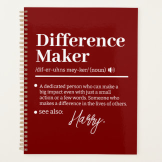 Custom Difference Maker, Mentor Appreciation Gift Planner