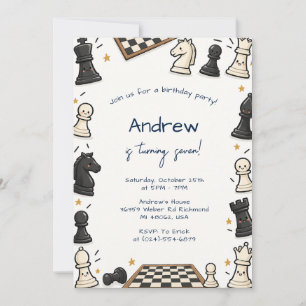 Custom Digital Chess Birthday Invitation