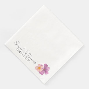 Custom Dinner Napkin Elegant Purple Flower Wedding