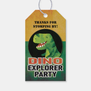 Custom Dino Explorer Dinosaur Birthday Gift Tags