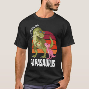 Custom Dino Papasaurus Papa Dad Father Funny T-Shirt