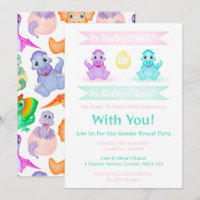 Custom Dino Watercolour Dinosaur Gender Reveal