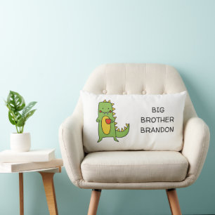 Custom Dinosaur Baby Boy – Big Brother Lumbar Pillow