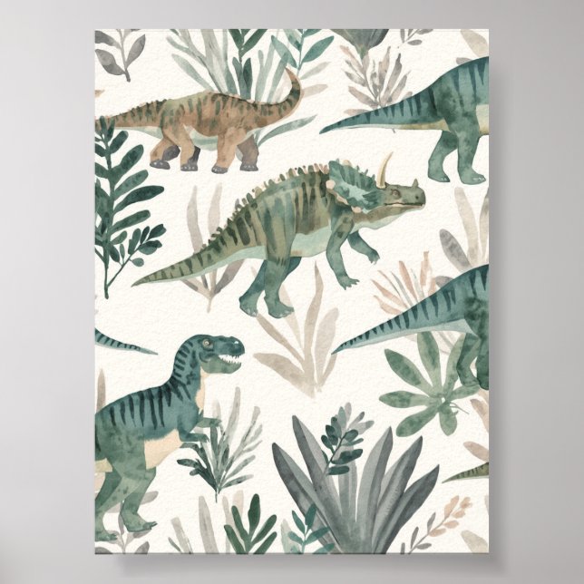 Custom Dinosaur Nursery Decor | Wall Art | Poster (Front)