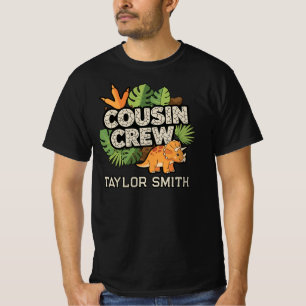 Custom Dinosaur Triceratops Cousin Crew Matching T-Shirt