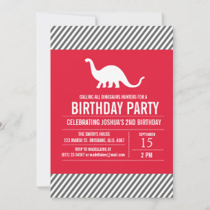 Custom Dinosaurs Birthday Party Invitation for Boy