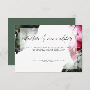 CUSTOM Directions Abstract Crimson and Sage Green  Invitation
