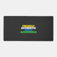 Custom Disability Pride Typography Black Desk Mat 