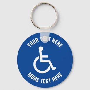 Custom disability sign wheelchair icon keychain