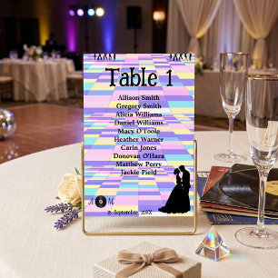 Custom Disco Dance Wedding Table Number Card