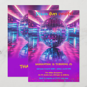Custom Disco Party Invitation - Editable Design