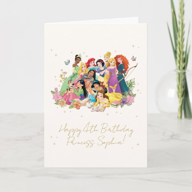 Custom Disney Princess Birthday Card (Front)
