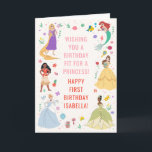 Custom Disney Princess Birthday Floral Collage Card<br><div class="desc">Celebrate in royal style with this custom Disney Princess floral collage birthday invitation. Featuring beloved princesses like Cinderella, Belle, Ariel, and more, surrounded by a vibrant floral design, this enchanting invitation is perfect for any princess-themed celebration. The colourful collage of flowers and characters creates a magical, whimsical atmosphere. Personalize it...</div>