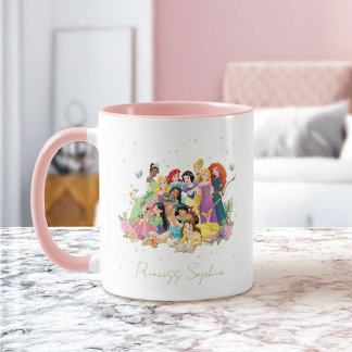 Custom Disney Princess Gold Floral  Mug