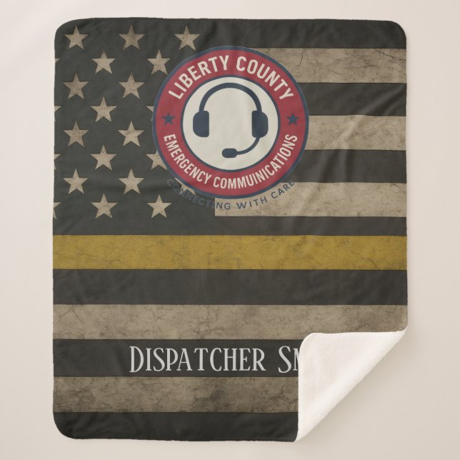 Custom Dispatcher Thin Gold Line Blanket (Front)
