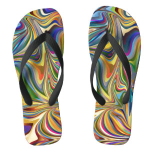 Custom Distorted Psychedelic Flip Flops