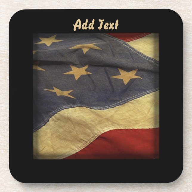 CUSTOM Distressed American Flag Coaster (Front)