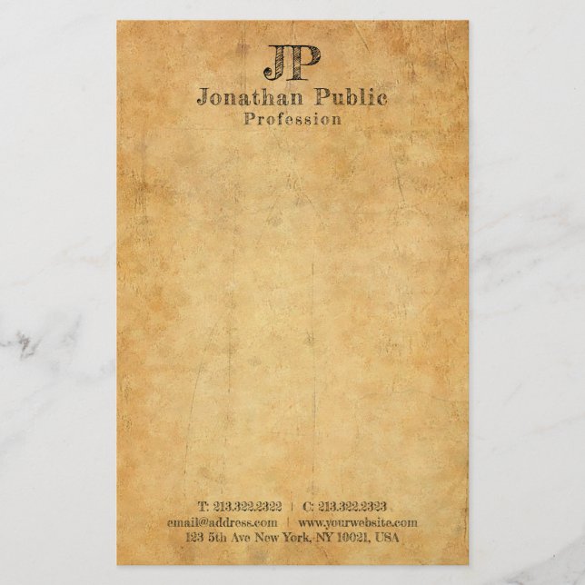 Custom Distressed Text Old Paper Look Elegant (Front)