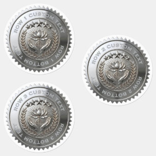 Custom DIY 3D Silver foil Reiki Master seal label