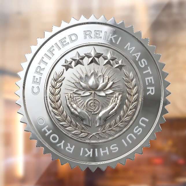 Custom DIY 3D Silver foil Reiki Master seal label Window Cling (Sheet 2)