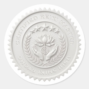 Custom DIY 3D White wax Reiki Master seal label