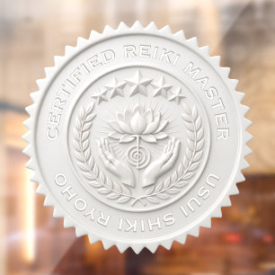 Custom DIY 3D White wax Reiki Master seal label Window Cling