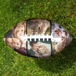 Custom DIY 6 Photo Family Name Cool Modern Football<br><div class="desc">A customized football with 6 favourite photos and your custom name and year. Great family gift or an awesome surprise for a birthday,  surely a keepsake he'll love for years to come. This is the colour photo version.</div>