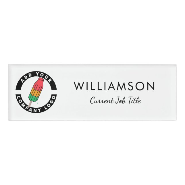 Custom DIY Business Logo Company Employee Name Tag (Front)