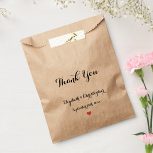 Custom DIY Elegant Script Thank You Wedding Party Favour Bag