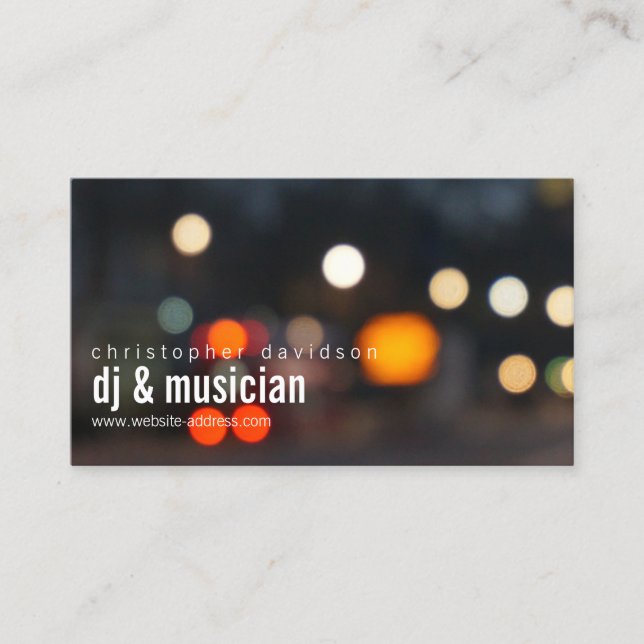 Custom DJ Ambient Lights Business Card (Front)
