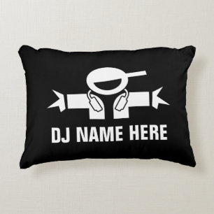 Custom DJ diskjockey throw pillow for music deejay