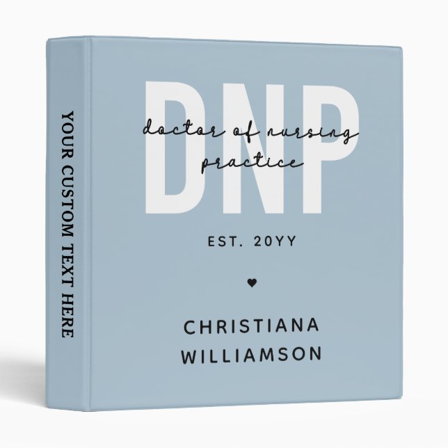 Custom DNP Doctor of Nursing Practice Graduation Binder (Front/Spine)