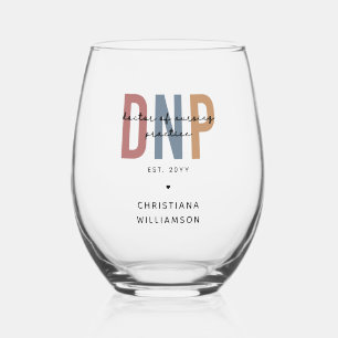 Custom DNP Doctor of Nursing Practice Graduation Stemless Wine Glass