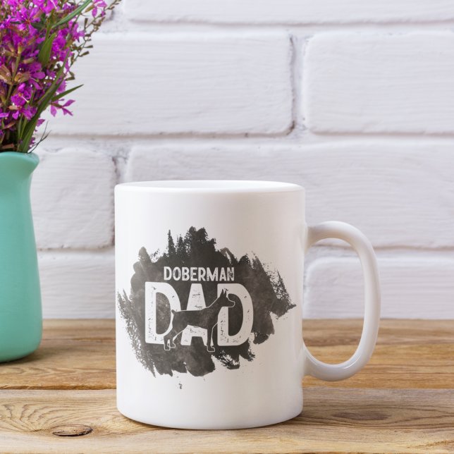 Custom Doberman Dad Father's Day Dog Lover Coffee Mug (Creator Uploaded)