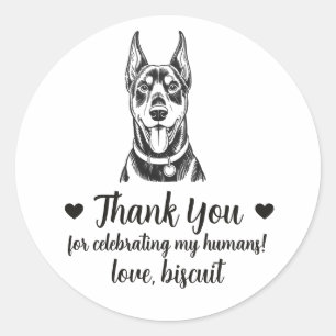 Custom Doberman Dog Wedding Favour Stickers