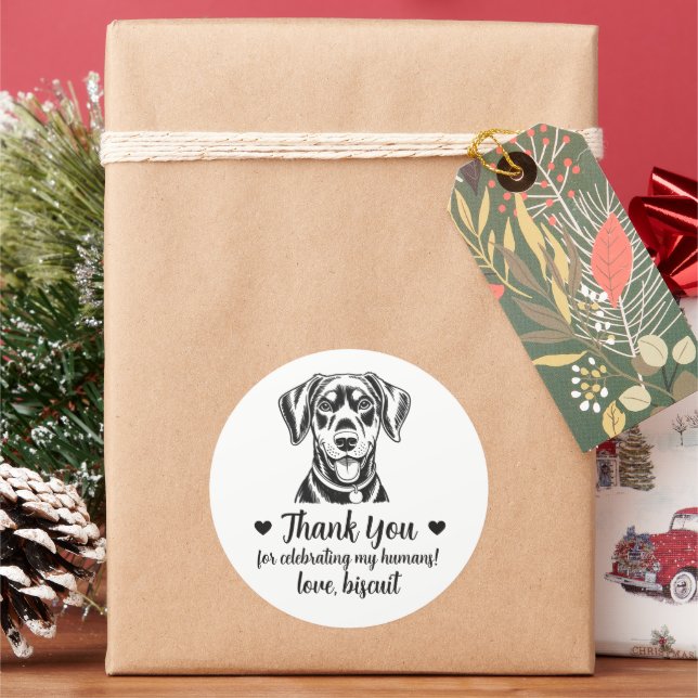 Custom Doberman Dog Wedding Favour Stickers (Holiday)