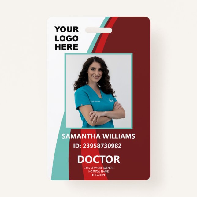 Custom Doctor ID Employee Name Badge (Front)