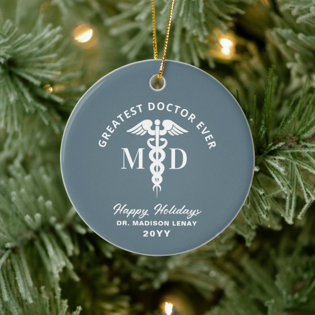 Custom Doctor Medical Personalized Christmas Ceramic Ornament (Tree)