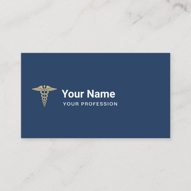 Custom Doctor Nurse Caduceus Medical Business Card (Front)