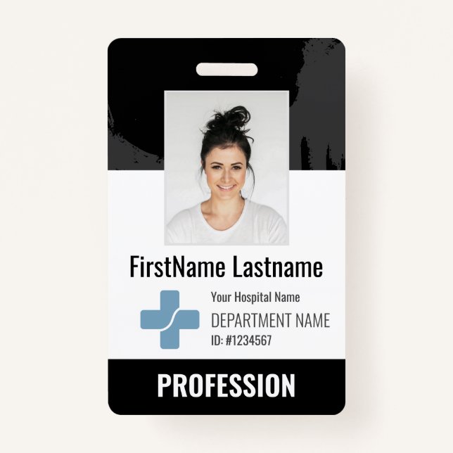 Custom Doctor, Nurse, Health Aide Photo ID Badge (Front)