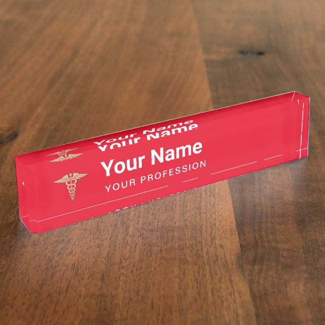 Custom Doctor Nurse Professional Graduate Gift Nameplate (Side)