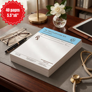 Custom Doctor Prescription RX Pad Editable 5.5 x 6