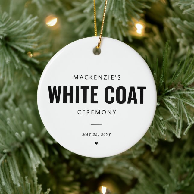 Custom Doctor White Coat Ceremony Graduation Ceramic Ornament (Tree)