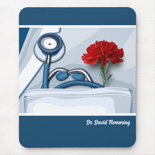 Custom Doctor's Name Gift Mouse Pad (Front)