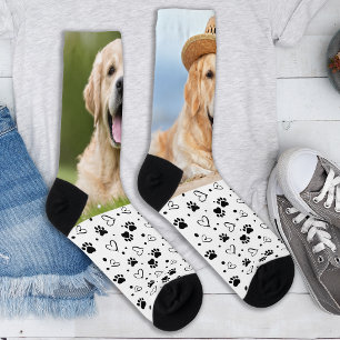 Custom Dog 2 Pet Photo Paw Prints Create Your Own Socks