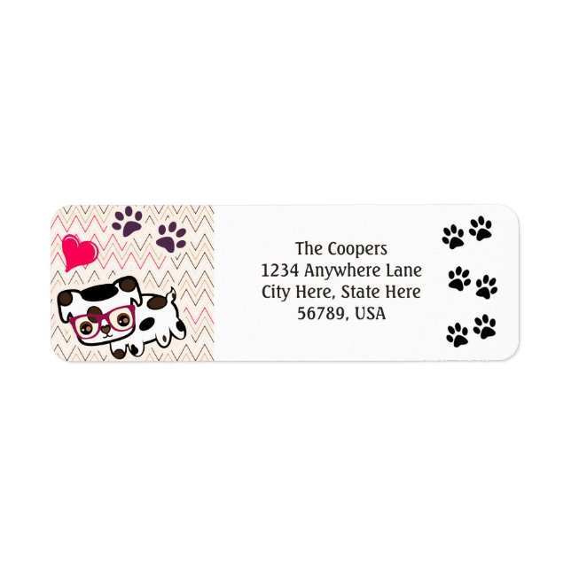 Custom Dog Art Return Address Labels (Front)