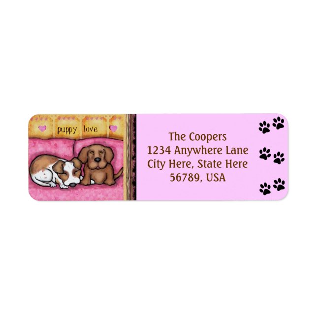 Custom Dog Art Return Address Labels (Front)
