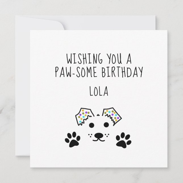 Custom Dog Birthday Card (Front)