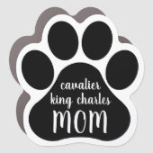 Custom Dog Breed Mom Pawprint Car Magnet (Front)